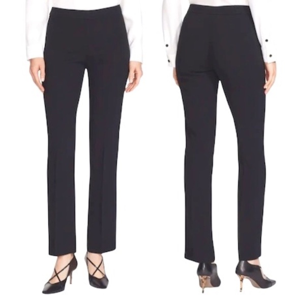 Lafayette 148 Irving Stretch Wool Trouser Black Pants Size 4